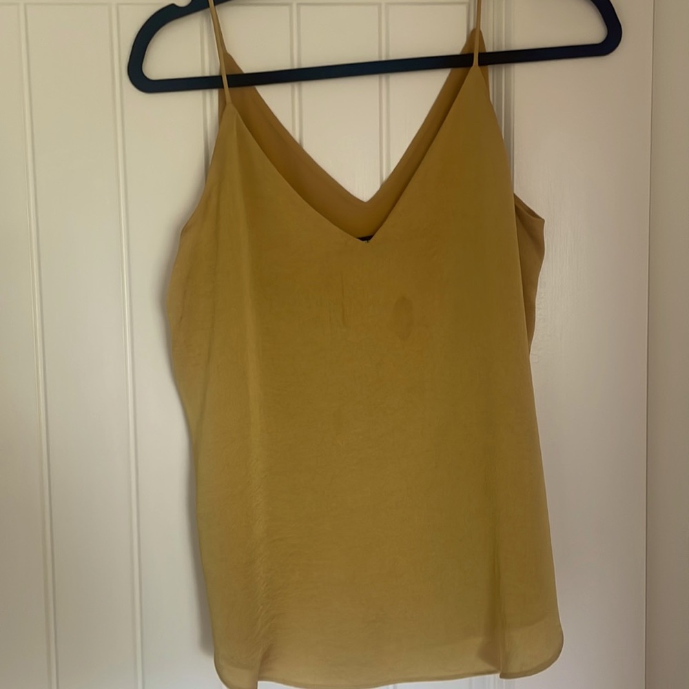 Mustard color satin tank top